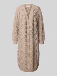 Lange cardigan met ribboordjes van Apricot Beige - 11