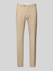 slim fit pantalon van scheerwolmix met paspelzakken achter model 'Apollo' van DIGEL Beige - 14