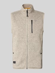 Mouwloos vest in gemêleerde look met opstaande kraag van camel active - 5