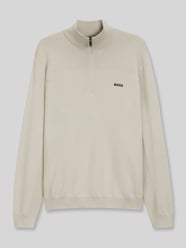Sweter o kroju regular fit z dodatkiem żywej wełny model 'KN_Momentum-X QZ' od BOSS Green - 40