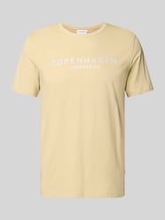 T-Shirt mit Label-Print Modell 'Copenhagen' von Lindbergh Beige - 4