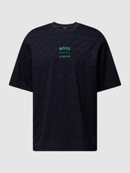 T-Shirt mit geripptem Rundhalsausschnitt Modell 'Talboa' von BOSS Green Blau - 5