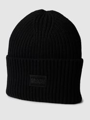 Czapka beanie z mieszanki wełny z imitacji dzianiny model ‘Kara’ od MOSS COPENHAGEN Czarny - 40