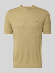 regular fit T-shirt met linnengehalte in brei-look van Fynch-Hatton - 46