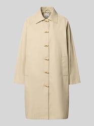 Lange jas met platte kraag en steekzakken Model 'GEZAV' van ICHI Beige - 1