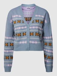 Cardigan mit Allover-Muster Modell 'Misle' von Noisy May Blau - 31
