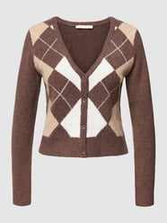 Strickjacke mit Strukturmuster von REVIEW Braun - 36