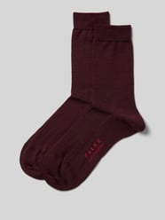 Socken mit Label-Schriftzug Modell 'SOFTMERINO' von Falke Bordeaux - 9