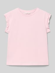 T-Shirt mit Wellensaum an den Ärmeln Modell 'LILI' von MANGO Pink - 1