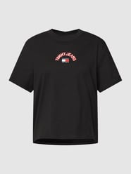 T-shirt z wyhaftowanym logo model ‘VARSITY’ od Tommy Jeans Czarny - 39