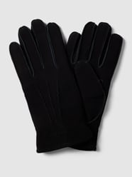 Leren handschoenen met label in reliëf van Gant Grijs / zwart - 42