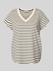 t-shirt z dekoltem w serek  model 'Kala' od MOS MOSH - 25