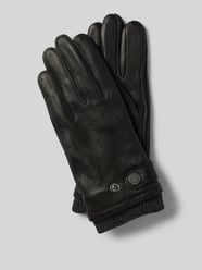 Handschuhe aus Leder mit Label-Detail von Pearlwood Schwarz - 43