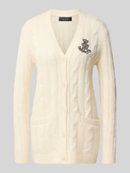 Cardigan aus Mohair mit Logo-Strassapplikation von Lauren Ralph Lauren - 46