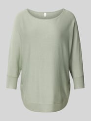 Gebreide pullover met 3/4-mouwen van QS Groen - 30