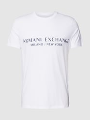 T-Shirt mit Label-Print Modell 'milano/nyc' von ARMANI EXCHANGE Weiß - 14