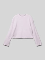 Cropped Strickpullover mit Rundhalsausschnitt Modell 'sophie' von Mango Rosa - 6