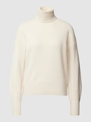 Rollkragenpullover in Strick-Optik von Pieces Beige - 36