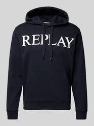 Hoodie mit Label-Print von Replay Blau - 13