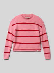 Sweter z dzianiny o kroju regular fit z mieszanki wiskozy model ‘FRANCA’ od ONLY Fuksjowy - 44