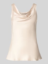 Satintop mit Wasserfall-Ausschnitt von Rinascimento Beige - 14