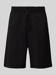 Szorty z dzianiny dresowej o kroju regular fit z nadrukiem z logo i dodatkiem wiskoy od Armani Exchange - 30