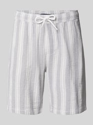 Korte regular fit broek met structuurmotief van MCNEAL - 40