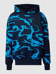 Hoodie mit Allover-Logo Modell 'Seeger' von BOSS Blau - 29