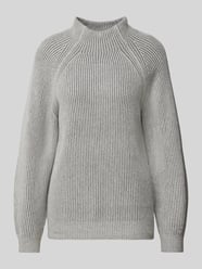 Loose fit gebreide pullover met gestreept ribmotief van Tom Tailor Grijs / zwart - 34