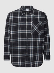 PLUS SIZE Hemdjacke mit Glencheck-Muster Modell 'DENNIS' von Jack & Jones Plus Blau - 45