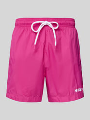 Badeshorts mit Label-Print Modell 'HAITI' von HUGO - 14