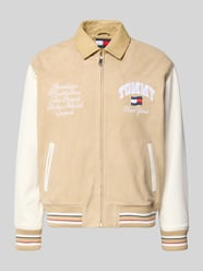 Relaxed Fit College-Jacke aus echtem Leder von Tommy Jeans Beige - 42