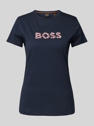 T-Shirt mit Label-Print Modell 'Elogo' von BOSS Orange Blau - 16