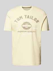 T-Shirt mit Label-Print von Tom Tailor Gelb - 2