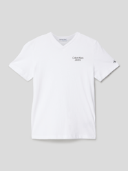 T-shirt met labelprint van Calvin Klein Jeans Wit - 23