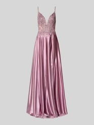 Abendkleid mit Spitze und Ziersteinbesatz von Mascara Pink - 5