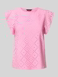 Regular fit T-shirt met ajourpatroon, model 'TASSA' van Vero Moda Fuchsia - 48
