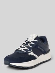 Low Top Sneaker aus Rindleder und Mesh von Marc O'Polo Blau - 30