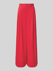 Wide fit stoffen broek met platte plooien van Marc Cain - 1