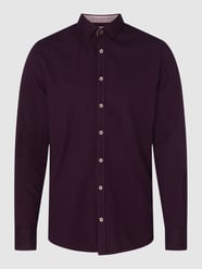 Slim Fit Business-Hemd aus Baumwoll-Kaschmir-Mix von Colours & Sons Bordeaux - 38