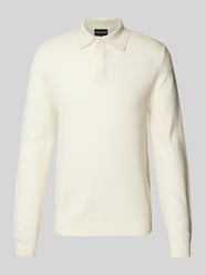 Slim Fit Poloshirt mit Strukturmuster von Emporio Armani Beige - 46