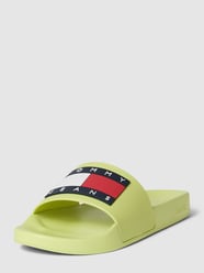 Slides mit Label-Details von Tommy Jeans Gelb - 16