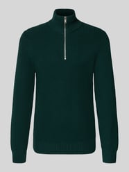 Slim Fit Strickpullover aus reiner Baumwolle mit Troyer-Kragen von MCNEAL - 36
