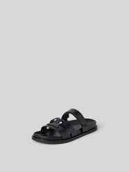 Slides aus echtem Leder von Tory Burch Schwarz - 12