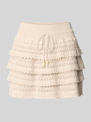Korte broek in laagjeslook met elastische band van Apricot Beige - 18