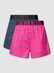 Boxershorts mit eingewebtem Label-Schriftzug im 2er-Pack von Calvin Klein Underwear Grau / Schwarz - 12