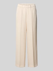 wide fit broek van viscosemix met persplooien van COMMA Beige - 31