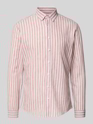 Slim Fit Freizeithemd mit Button-Down-Kragen von Lindbergh Pink - 11
