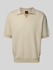 Poloshirt mit V-Ausschnitt Modell 'Keflo' von BOSS Orange Beige - 11
