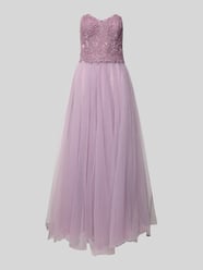 Off shoulder-avondjurk met kant en siersteentjes van Mascara - 25